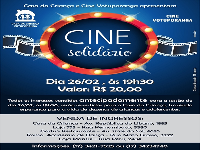 Nova sessão do Cine Solidário na telona