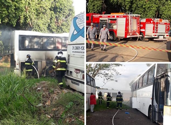ÔNIBUS DE SACOLEIROS PEGA FOGO EM FERNANDÓPOLIS