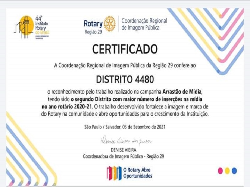 Representante do Rotary de Votuporanga é premiado 