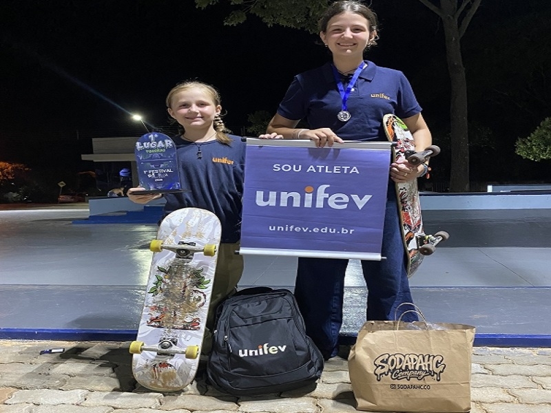Irmãs skatistas de Votuporanga no pódio