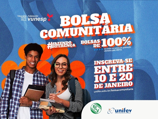 UNIFEV abre inscrições para o Programa Bolsa Comunitária