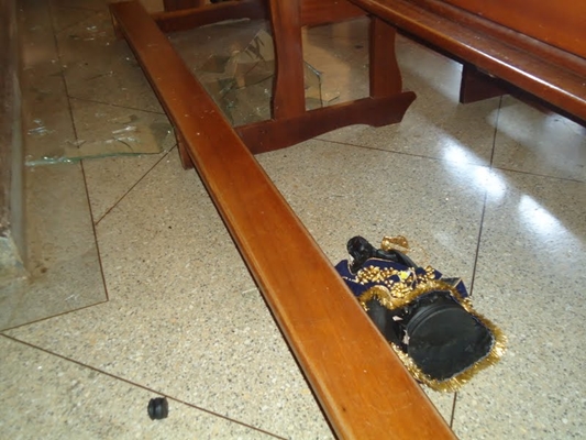 HOMEM QUE QUEBROU IMAGEM DE SANTA EM VOTUPORANGA É PRESO NO DIA DELA