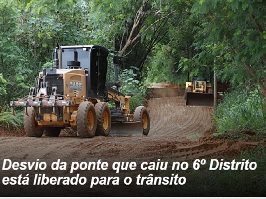 Prefeitura libera desvio da ponte caída no 6º Distrito