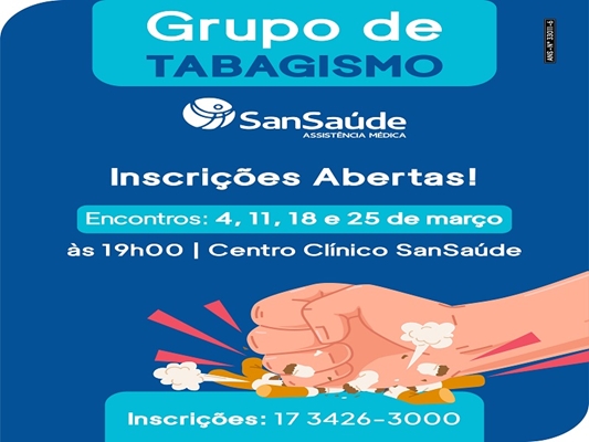 SanSaúde abre inscrições para o Grupo de Tabagismo