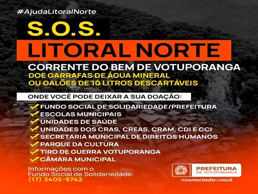 Campanha de arrecadação de água para o litoral Norte