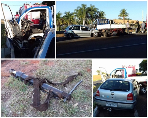 COLISÃO ENTRE CARRO E CAMINHÃO FERE HOMEM DE 53 ANOS 