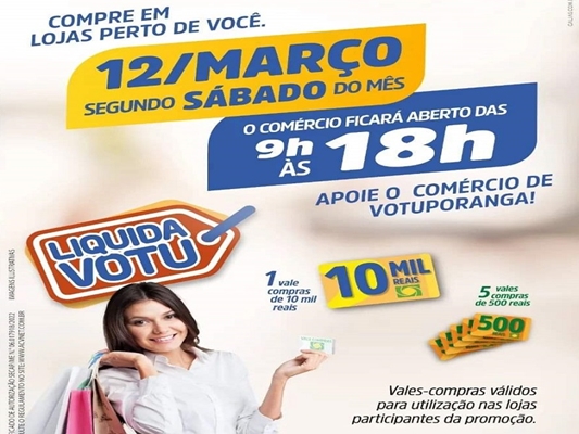 Liquida Votu estica horário das lojas do comércio