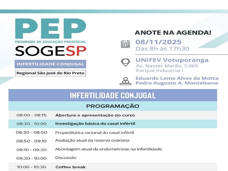 Votuporanga recebe evento sobre Infertilidade Conjugal