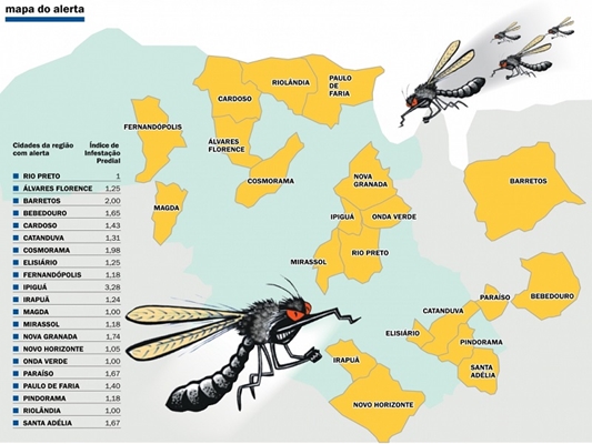 REGIÃO de Votuporanga tem 7 cidades com risco de epidemia de dengue