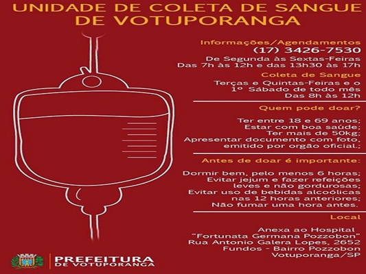 Santa Casa de Votuporanga faz apelo por doação de sangue