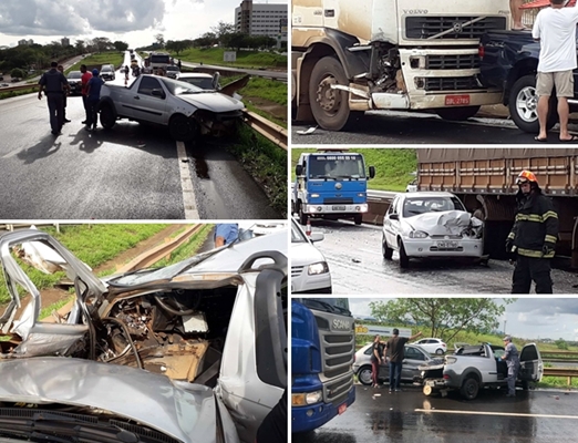 SEIS VEÍCULOS SE ENVOLVEM EM ACIDENTE EM FERNANDÓPOLIS