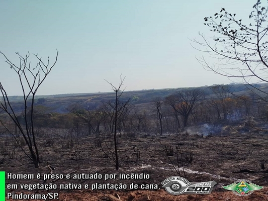 Incendiário preso é multado em R$330 mil pela Ambiental