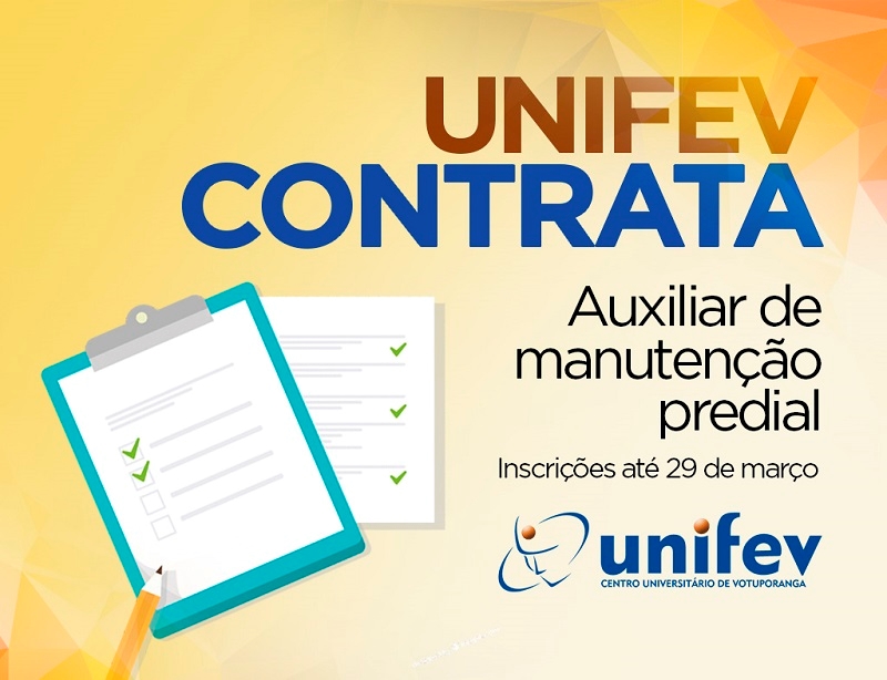 VAGA DE EMPREGO NA UNIFEV