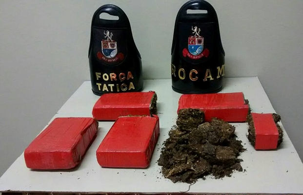 Força Tática e Rocam prendem traficante com mais de 2 kg de maconha