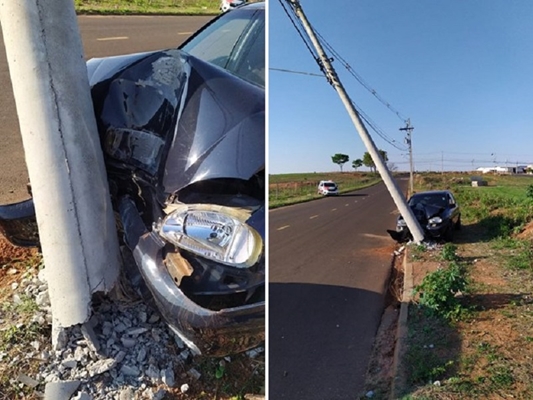 Motorista diz que cachorro provocou colisão com poste