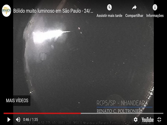 Meteoro passa na região de Votuporanga e explode sobre Riolândia