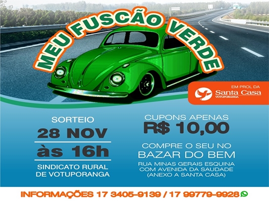 Santa Casa vai sortear Fuscão Verde 72