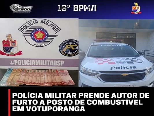 Polícia Militar prende ladrão de posto