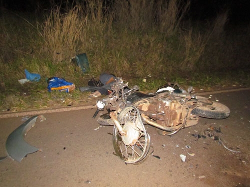 Moto que era conduzida pelo pescador