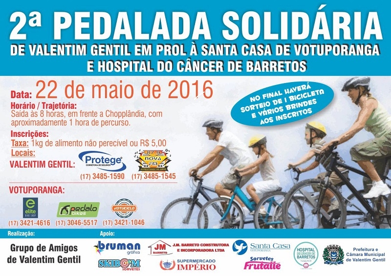 Valentim Gentil faz pedalada solidária