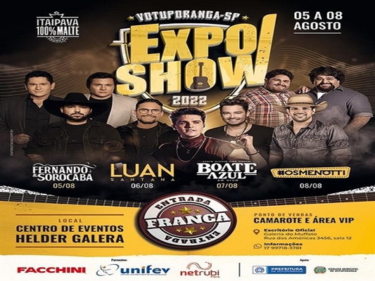 Expo Show terá show solidário para entidades