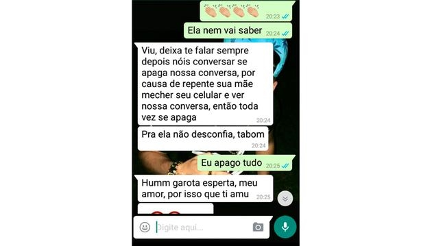 Trecho de conversa em aplicativo 