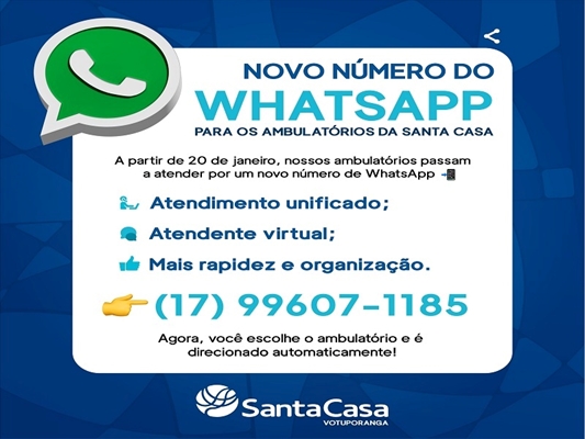 Santa Casa de Votuporanga moderniza com atendimento por WhatsApp