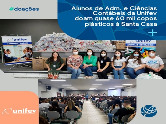 Doação de 60 mil copos para a Santa Casa