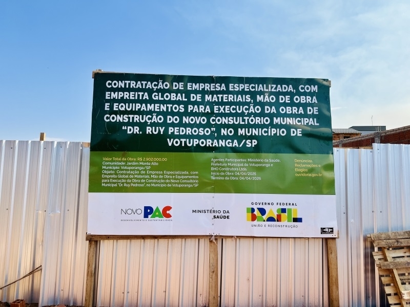 Obra do Consultório Dr. Ruy Pedroso avança no Monte Alto