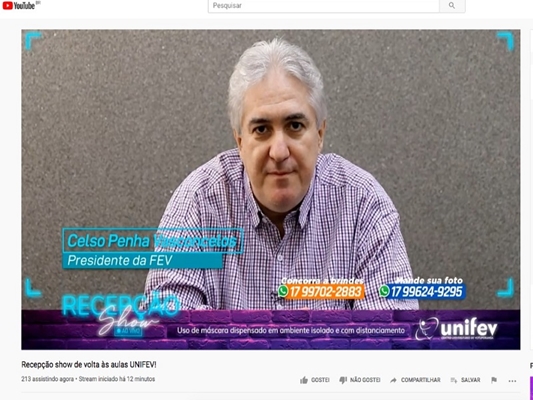 Eventos on-line movimentaram volta às aulas da UNIFEV