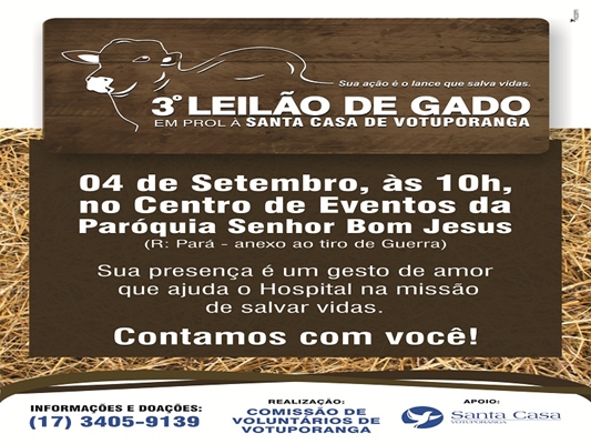 Leilão de gado da Santa Casa de Votuporanga é neste domingo 