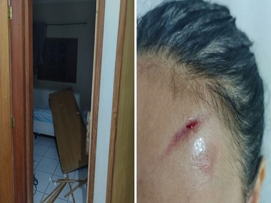 Filho é preso ao agredir mãe com tábua 