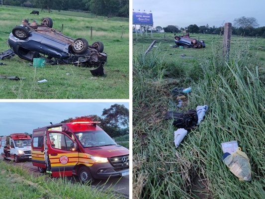 Capotamento de carro deixa 4 feridos em Euclides da Cunha
