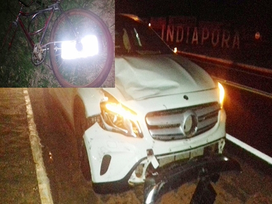 Ciclista morre atropelado no trevo de Indiaporã