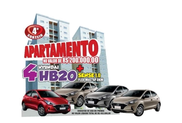 Morador de Cosmorama ganha apartamento e 4 carros
