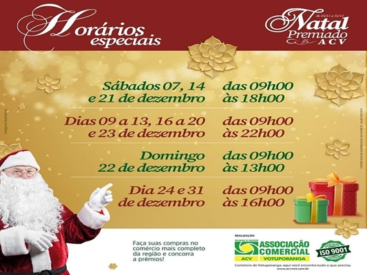 HORÁRIO especial no comércio de Votuporanga neste sábado 