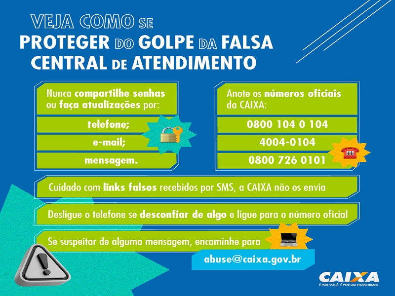 Dicas da caixa para se proteger de golpes