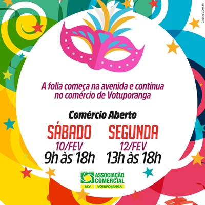 COMÉRCIO ENTRA NA FOLIA E ABRE DIRETÃO EM VOTUPORANGA