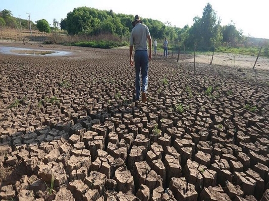 Represa que secou, em 2021, em Tanabi (Foto- Guilherme Baffi - Bafinho)