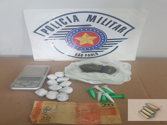 POLÍCIA MILITAR PRENDE LADRÃO COM DROGAS E MUNIÇÃO