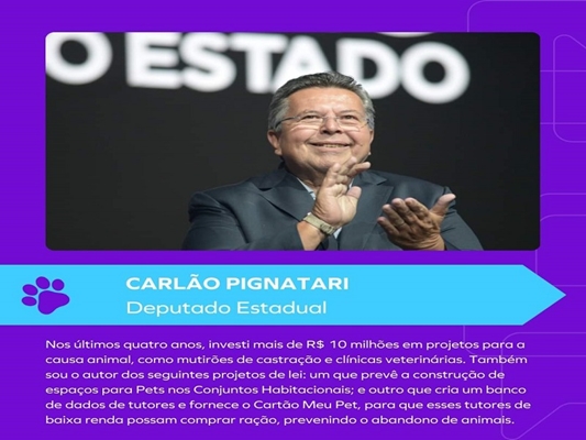 Carlão Pignatari lança Frente Parlamentar de Defesa dos Animais