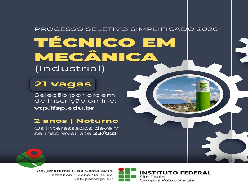 IFSP Votuporanga oferece 21 vagas 