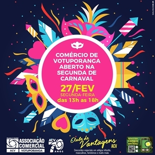 Comércio de Votuporanga abre na segunda-feira de Carnaval