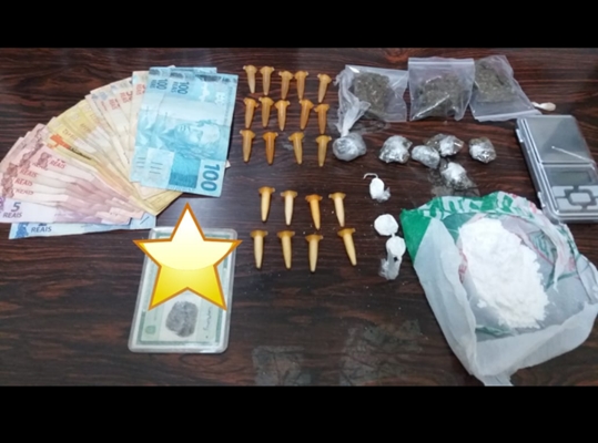 Droga apreendida com o trio