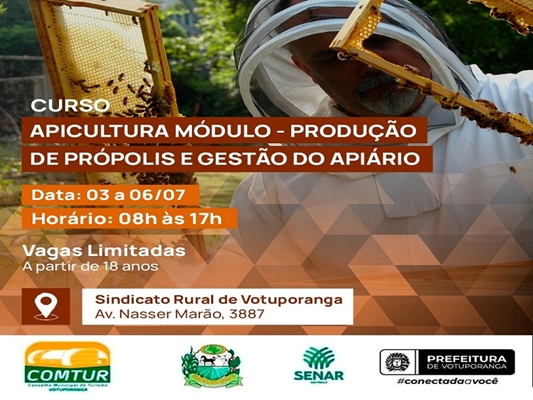 Prefeitura oferece curso de Apicultura
