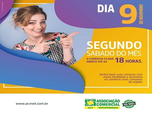 APROVEITE: comércio aberto o dia todo no sábado